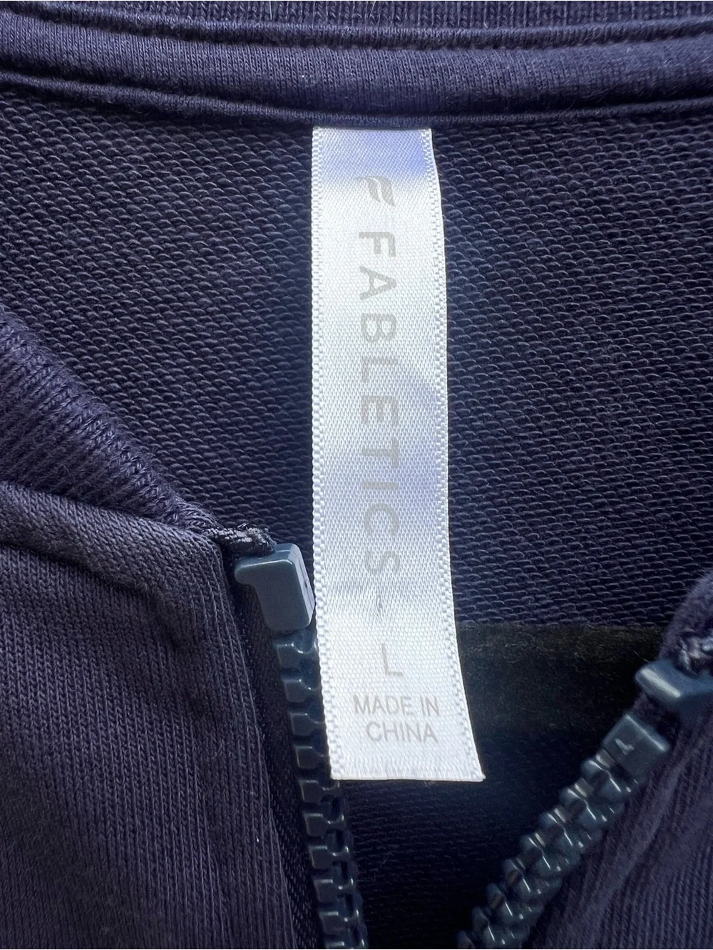 FABLETICS Navy Blue and White Full Zip Sweatshirt Women’s Large